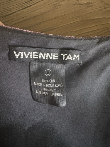 Vintage Y2K Vivienne Tam Silk Mixed Media Velvet Abstract Evening Dress Size 2 - Picture 10 of 15
