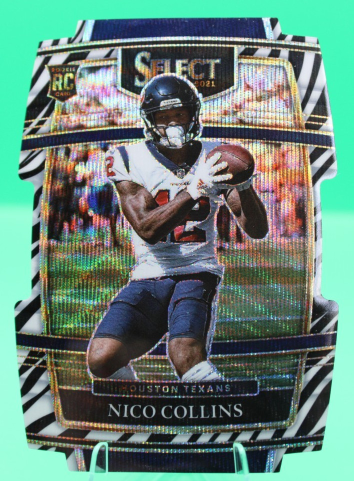 2021 Panini Select Concourse Die Cut Zebra Nico Collins RC #69