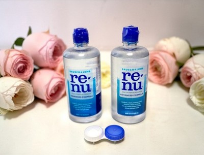 Renu Contact Lens Solution,  Multipurpose Lens Cleaner, 12oz - 2 Pack OPEN BOX