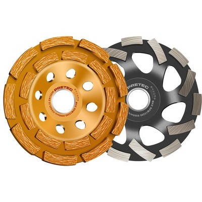 4 1/2  Diamond Grinding Wheel Set Double Row Cup Wet/Dry Concrete Marble Granite