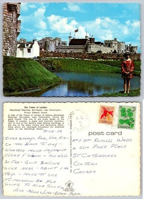 Woodleigh Replicas Tower of London PEI Canada 1979 Postcard Beefeater