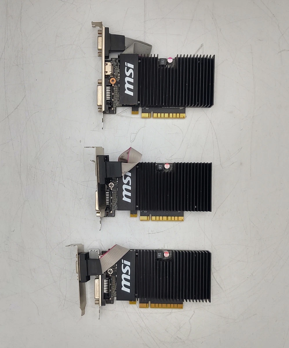 MSI GeForce GT 710 2 Go GDDR3 – Carte Graphique Low Profile, VGA/DVI/HDMI, Silent Passive, PCIe 2.0