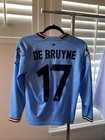 Puma De Bruyne Manchester City 22/23 Long Sleeve Jersey 13-14 Youth w/ UCL Patch — photo 2