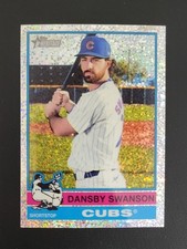 2025 Topps Heritage - Dansby Swanson #128 Chrome Silver Sparkle Refractor Cubs 