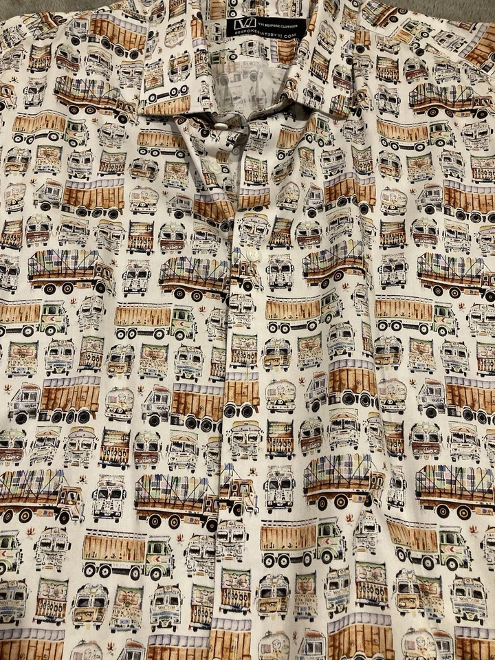 Camisa de vestir a medida para hombre XXL Truck Signature abotonada puños franceses Foto 3 de 3