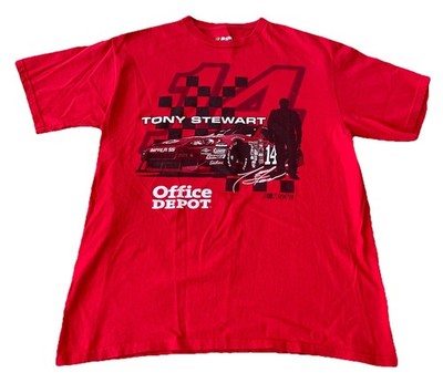 Tony Stewart NASCAR Office Depot #14 Red T-Shirt Mens Large
