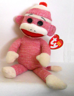 Ty Beanie Baby "SOCKS THE SOCK MONKEY" Original Stuffed Toy 2011 (All Tags)