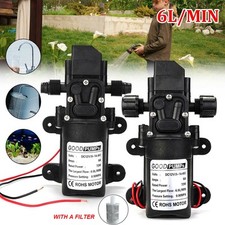 12V Water Pump High Pressure Diaphragm Self Priming 130PSI 6L/Min RV Caravan 72W