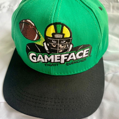Vintage 90 s Embroidered Gameface Thirst Quencher Football SnapBack Hat - P Cap