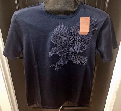 Stefano Ricci Men's Tonal Embroidered Eagle T-Shirt Limited Edition Size SM