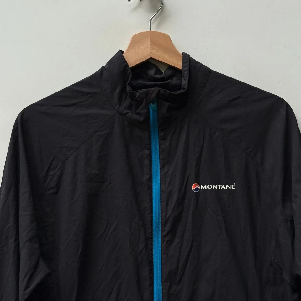 Montane VIA Mens Small Black Blue Zip Trail Running Athletic Windbreaker Jacket - Image 2 of 4