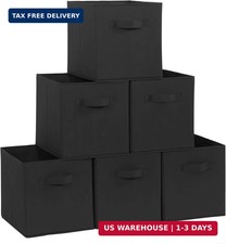 Storage Cubes, 11 Inch Durable 6 Pack Fabric Foldable Collapsible Bins with Hand
