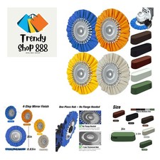 8" Airway Buffing Wheel, 9Pcs Aluminum Wheel Polishing Kit in Diameter 5/8 in...