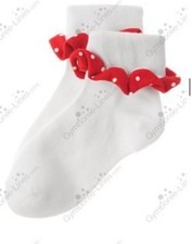 Gymboree vintage 2006 WISH YOU WERE HERE red white polkadot RUFFLE SOCKS NWT 5-7