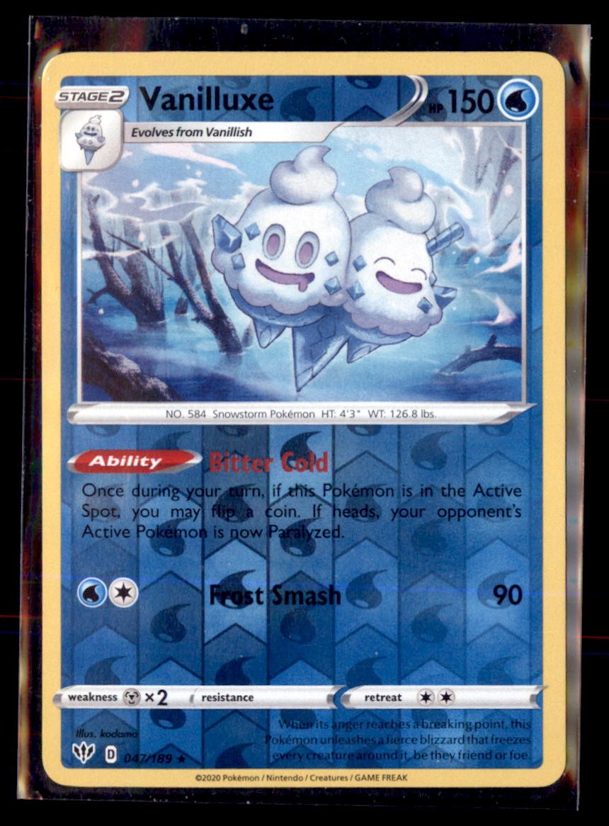 Pokemon Vanilluxe 47/189 Darkness Ablaze Reverse Holo