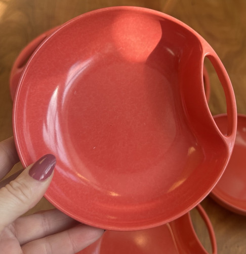 1960's Vintage 4 Pcs Branchell Melmac Salad/Snack Set Handled Bowls Mid Century - Picture 2 of 12