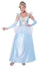 Classic Cinderella Fairy Tale Princess Blue Fancy Dress Halloween Adult Costume
