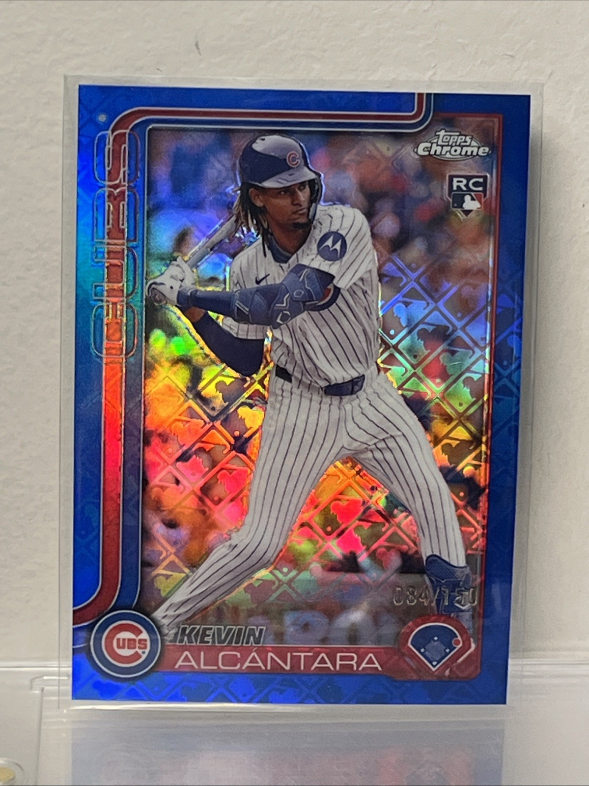 Kevin Alcantara 2025 Topps Chrome LogoFractor #173 Blue Refractor Rookie RC /150