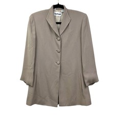 Anne Klein Women's Blazer Taupe Size 6 Acetate Rayon Tailored
