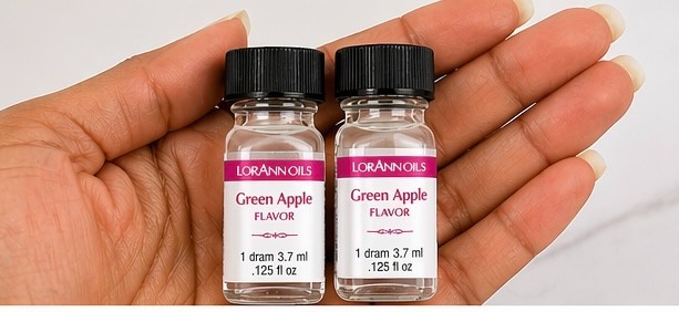 LorAnn Green Apple Flavor Oil 1 Dram 3.7mL Candy Baking Lip Gloss DIY Lot of 2
