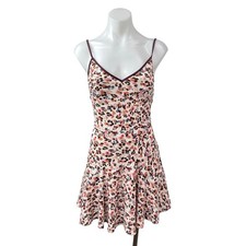 NEW GAP Multicolor Abstract Sleeveless V Neck Mini Flare A-Line Slip Dress Sz XS