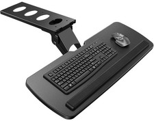 HUANUO Under Desk Keyboard Tray 360 Adjustable Mouse Platform Black
