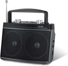 Portable AM FM Radio with Best Reception, Transistor Radio with Bluetooth Plug