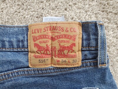 Levis 501 Button Blue Jeans Medium Wash Waterless Denim Measure