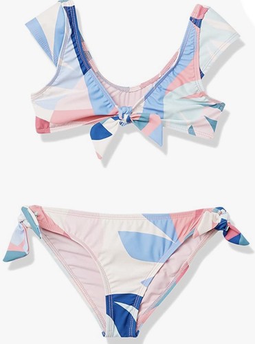 NWT Splendid Girls Mosaic Palm Knot Front Bralette & Side Tie Pant Set Sz 12