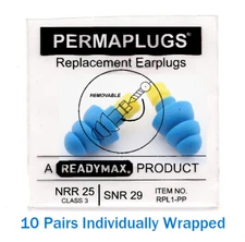 ReadyMax Replacement Earplugs 10 Pairs New Screw-On Comfort Hearing Protection