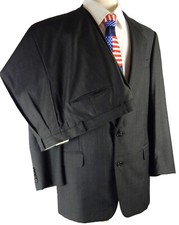 Hickey Freeman Canterbury 2 Piece Wool Suit Men's 42L -38Wx32L GRAY Stripe