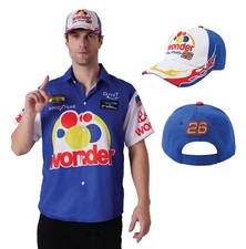 Disfraz Camisa Manga Corta y Sombrero para Hombre - Disfraz de Conductor de Coche de Carreras Halloween...