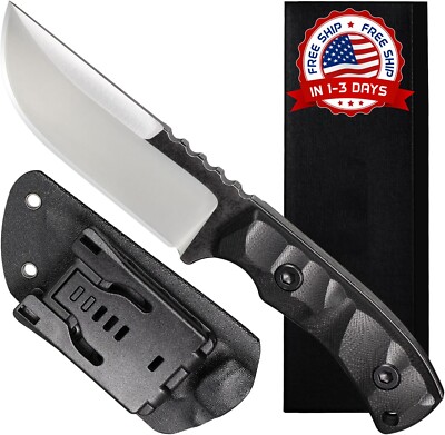 Cuchillo de Caza de Camping Alta Dureza al Aire Libre Multifuncional recto mili
