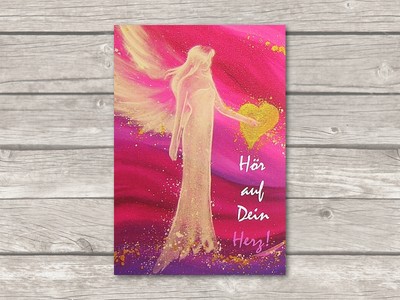 ♥ Engel Postkarte Hör auf Dein Herz! Engelkarte ♥ Engel Postkarte Hör auf Dein Herz! Engelkarte