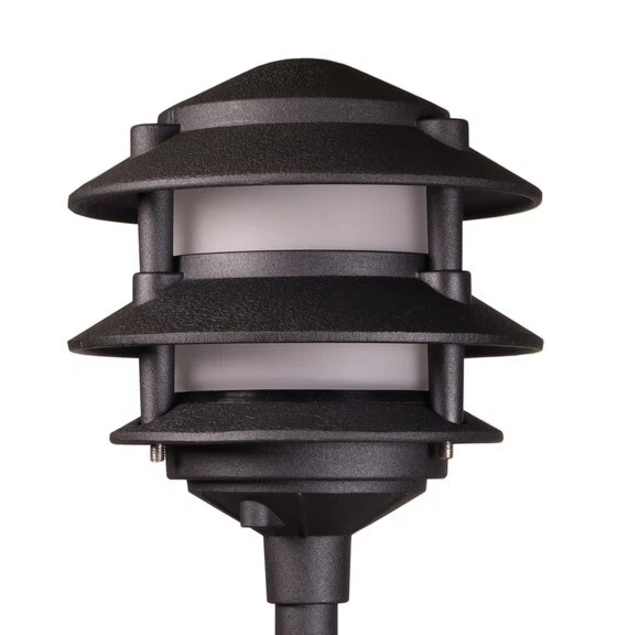 6 3W LED Pagoda Light in Black with 150W Low Voltage Transformer - Image 3 of 4