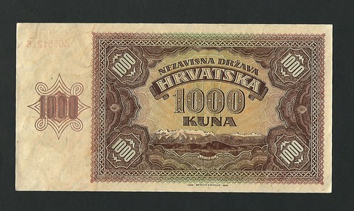 Croatia  - 1941, One Thousand  (1000) Kuna - Picture 2 of 2