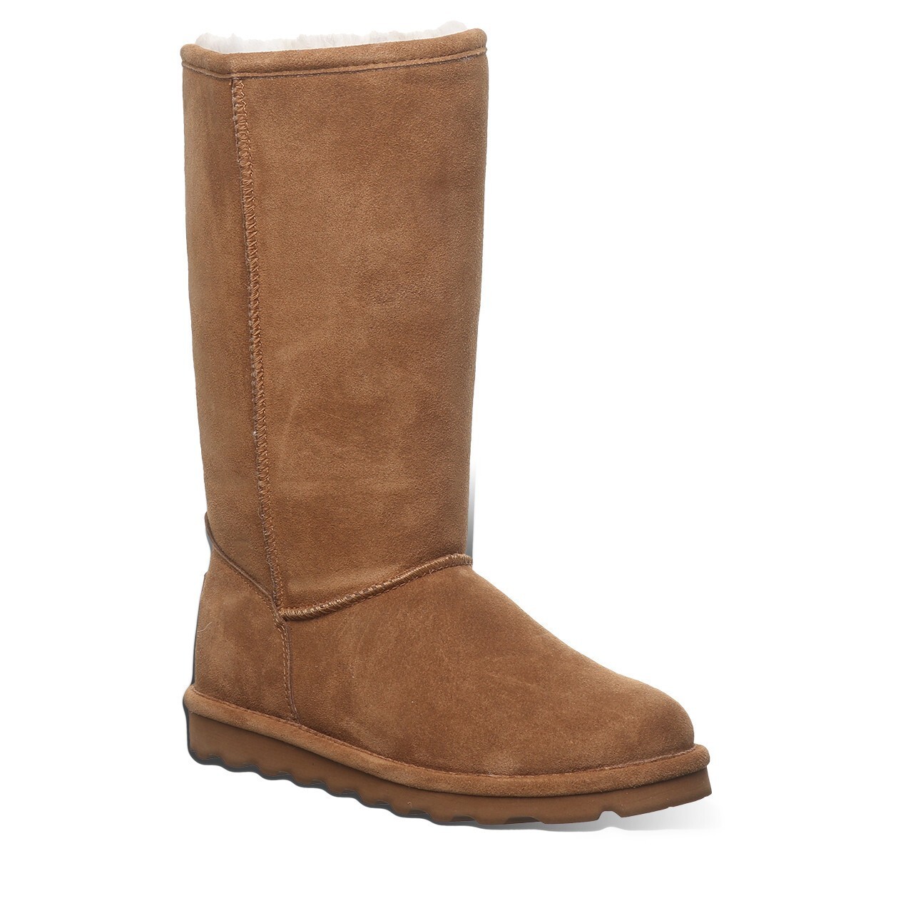 BEARPAW Elle Tall Wide Pull-On Boots in Suede with Wool Blend Lining - Size 8 - $95