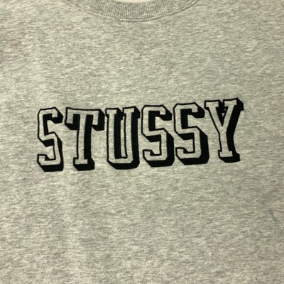 Stussy Collegiate Crew Mens XXL Gray Sweatshirt Embroidered | eBay