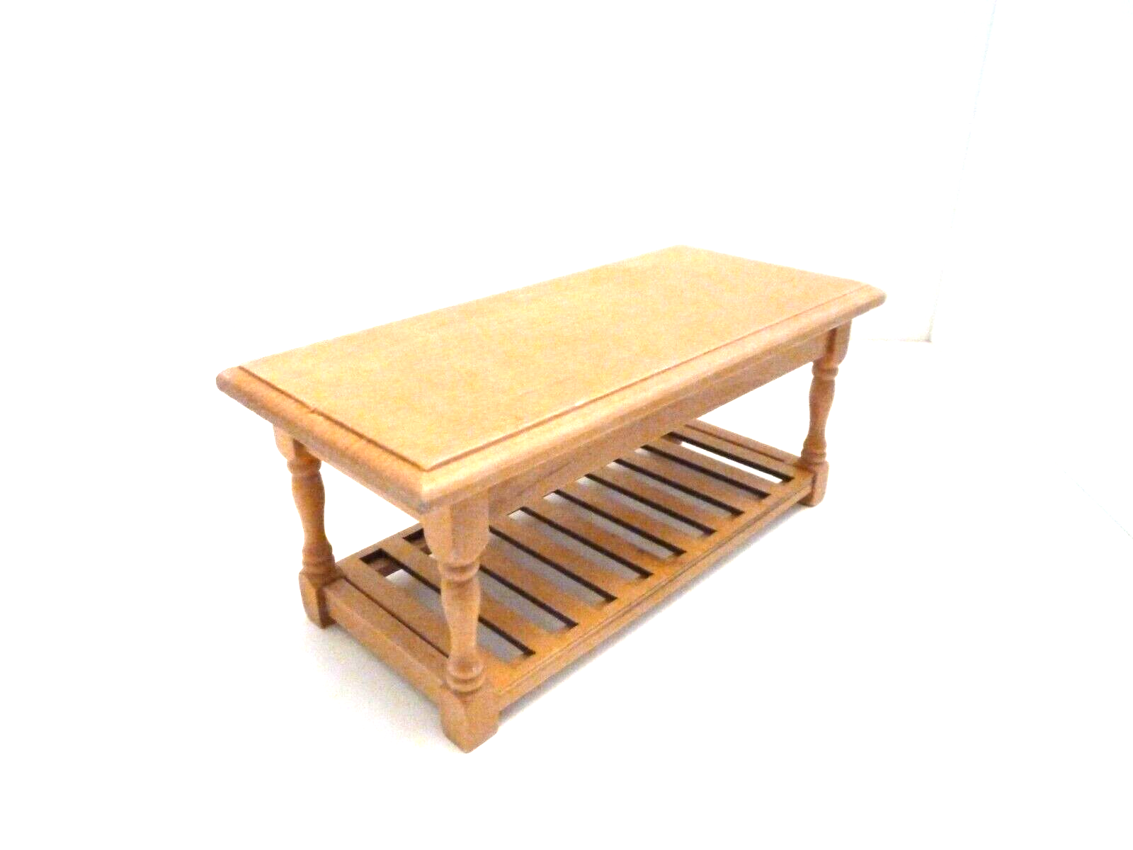 Dolls House Work Table Kitchen Furniture Walnut Colour Miniature 1:12th Scale
