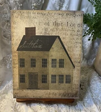 Primitive House, Folk Art, Saltbox House, Handcrafted Plaque / Sign #3