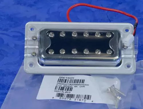 Gretsch Black Top Neck Pickup With Silver Ring And Mounting Screws 0096644000