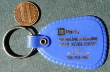 1970s Era Alexandria Indiana Fred DeVoe Chevy Chevrolet GM dealership keychain -