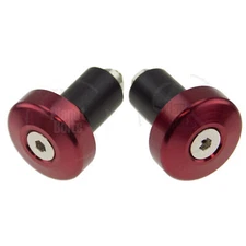 Red Handle Bar End CNC Stealth Hollow 7/8" Bars 6mm Cap Weight Slider
