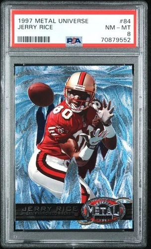 1997 Skybox Metal Universe Football Jerry Rice #84 PSA 8
