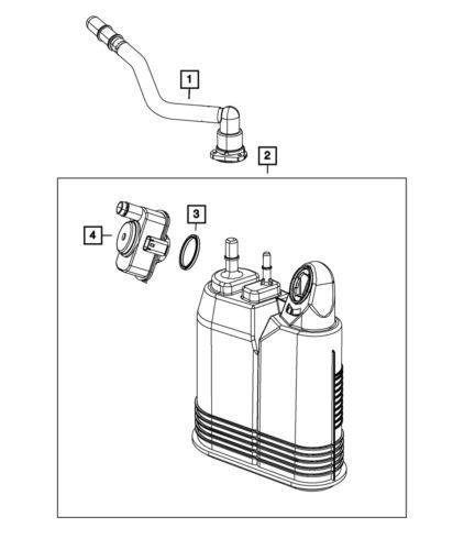Manguera de vapor de combustible delantera para Jeep Grand Cherokee 2011-2021 (P/N 68156250AA)
