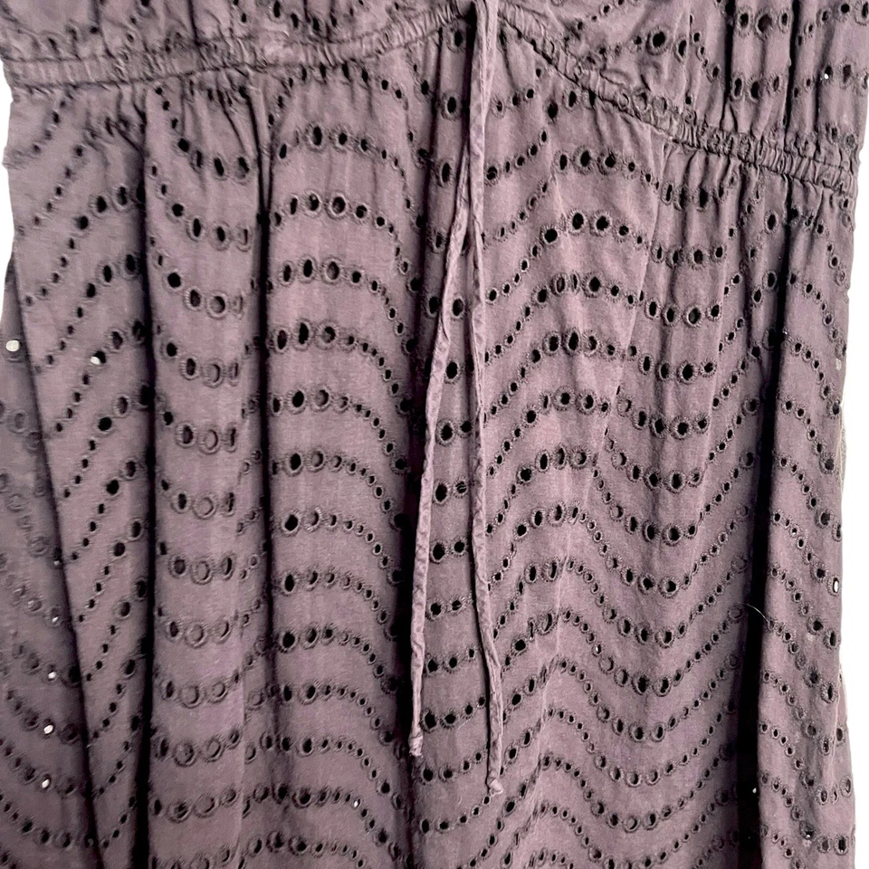 Mini Vestido Boho La Blanca By Rob Beattie Para Mujer Mediano Púrpura Ojales Cordón Foto 4 de 4