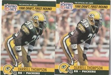 FREE SHIPPING-MINT-1990 Pro Set  Darrell Thompson Green Bay Packers 687-2 CARDS