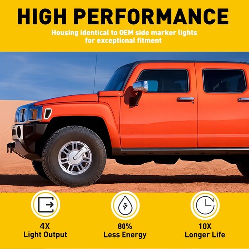2/4x LED Front Bumper Side Marker Light Turn Signal Lamp For Hummer 06-10 H3 H3T - Picture 8 of 22
