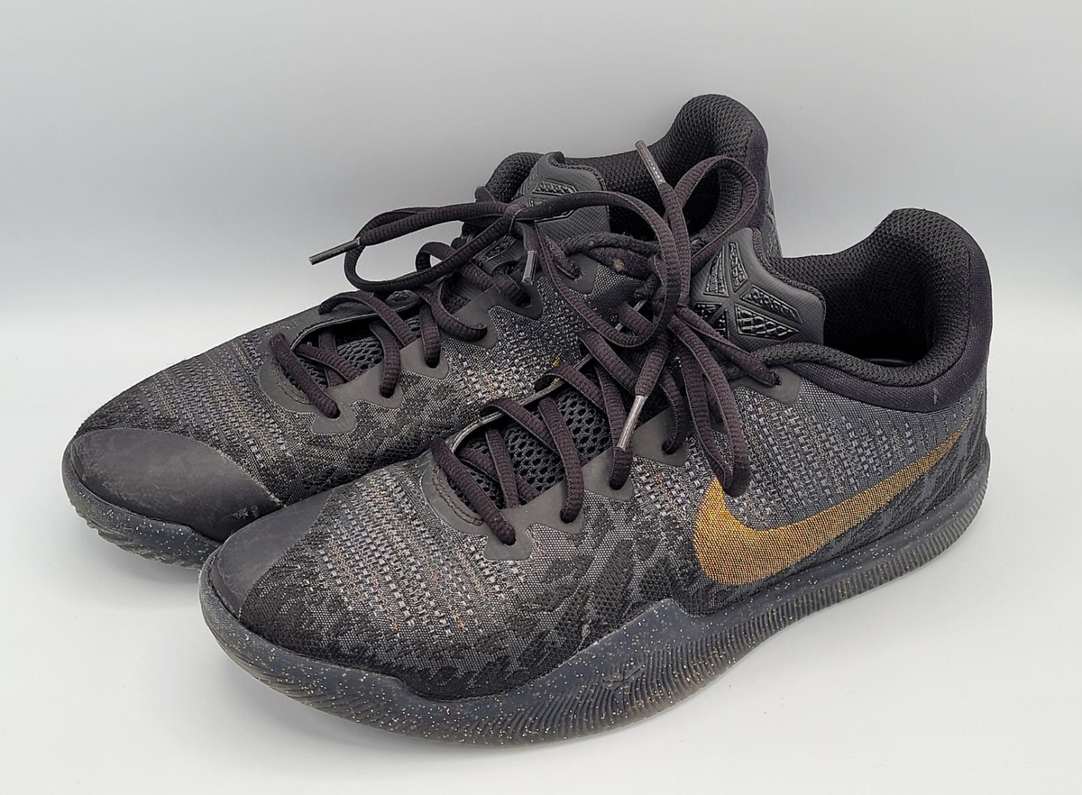 Men's Nike Kobe 908972-099 Mamba Rage Gold Stars Black Sneakers