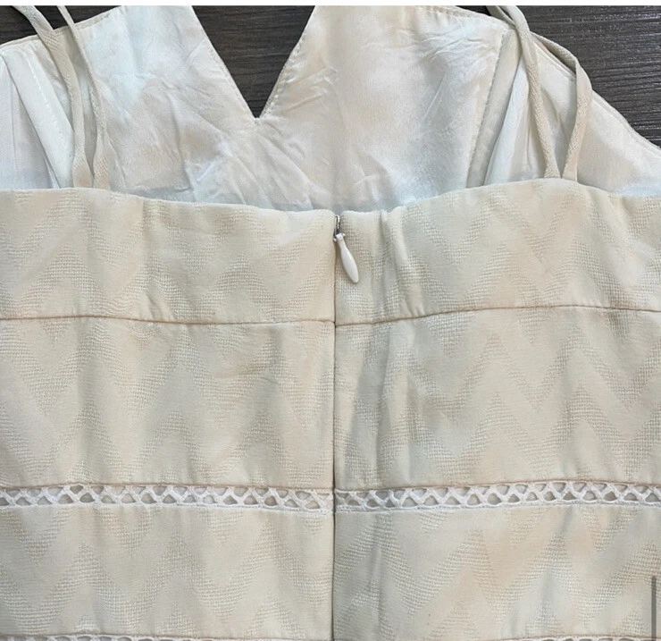 OFF WHITE Abito da babydoll bianco sporco in seta taglia 0